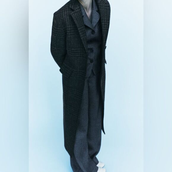 ZARA PLAID MANTECO WOOL COAT ZW COLLECTION - Picture 10 of 13